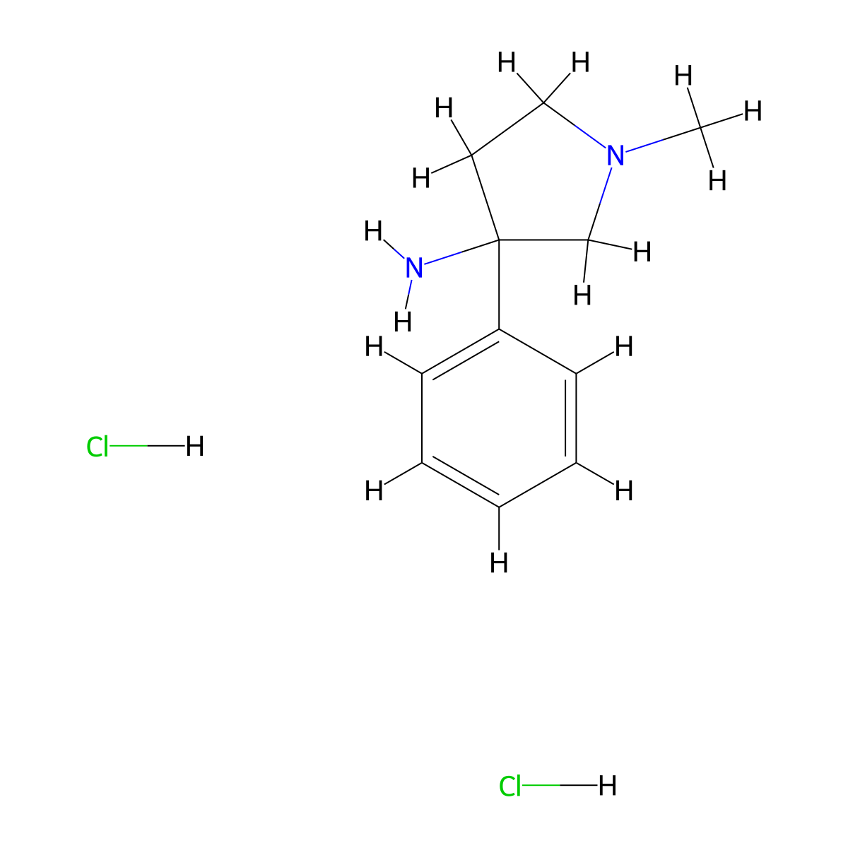 1-Methyl-3-phenylpyrrolidin-3-amine dihydrochloride molecular structure, CAS 2901097-05-8