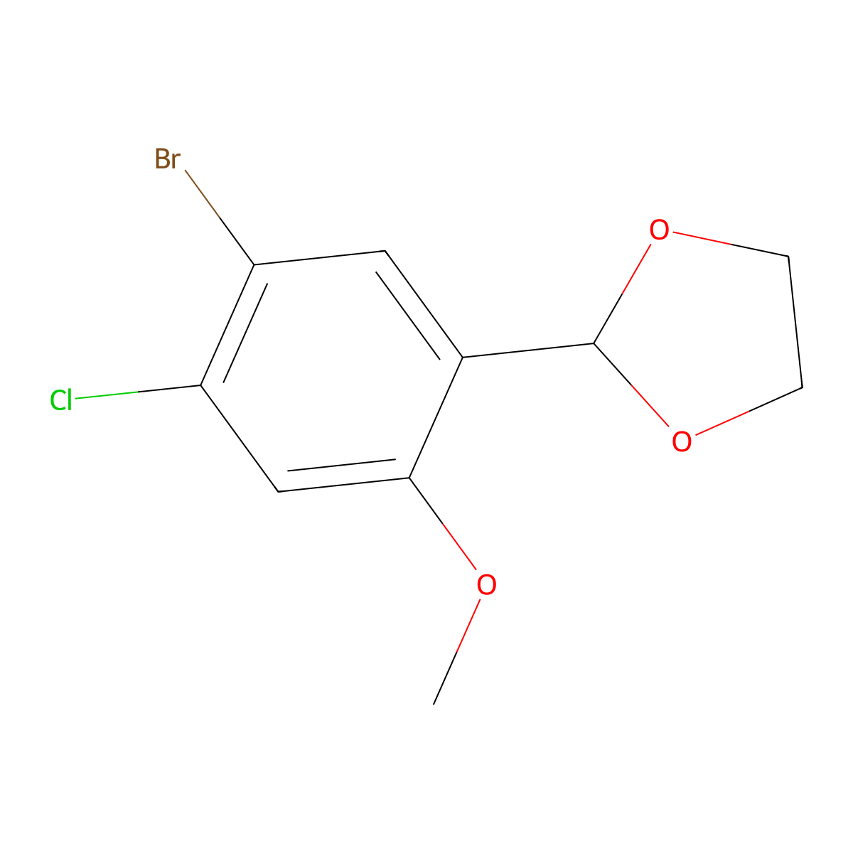 2-(5-Bromo-4-chloro-2-methoxyphenyl)-1,3-dioxolane molecular structure, CAS 2901097-06-9