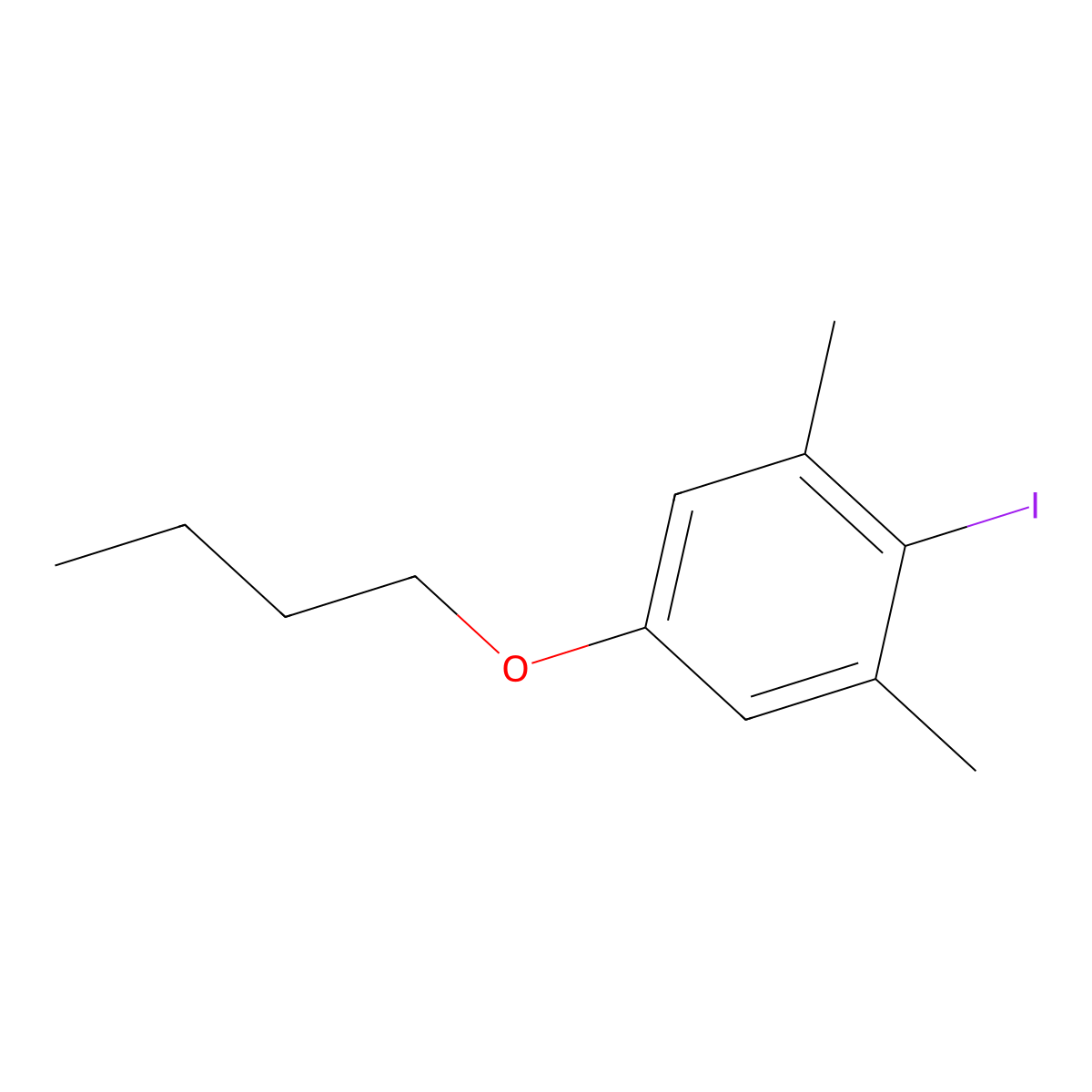 5-Butoxy-2-iodo-1,3-dimethylbenzene molecular structure, CAS 2901097-08-1