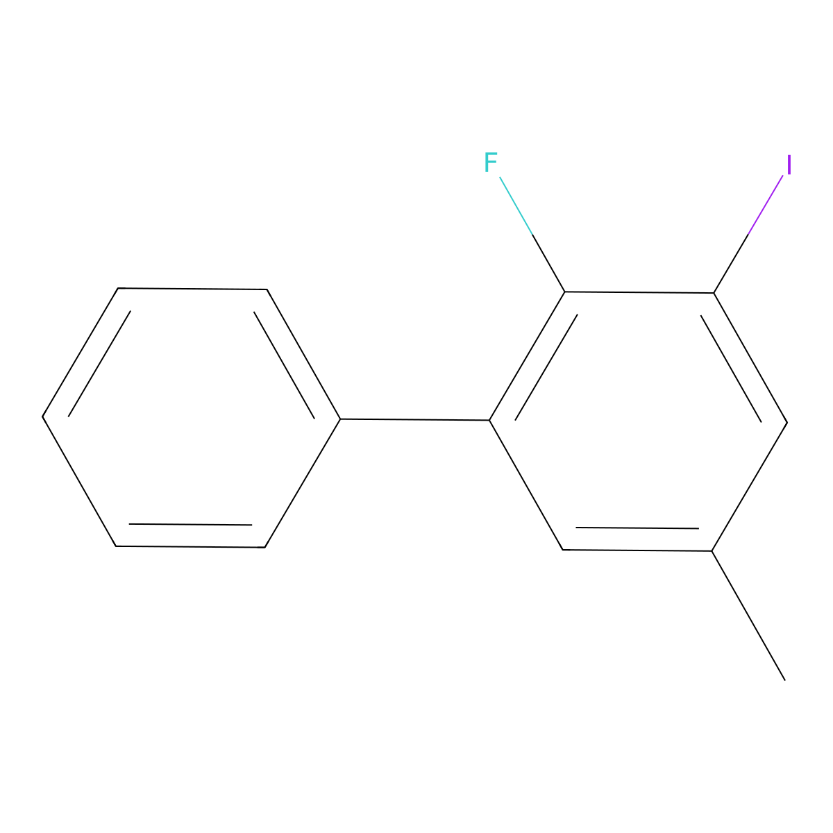2-Fluoro-3-iodo-5-methyl-1,1'-biphenyl molecular structure, CAS 2901097-14-9