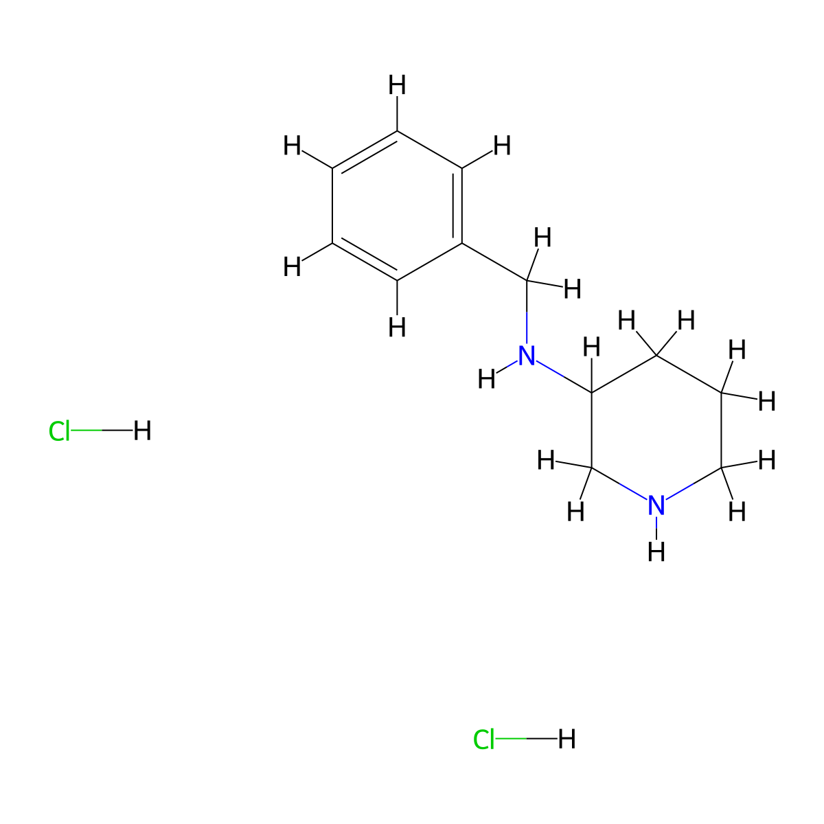 N-benzylpiperidin-3-amine dihydrochloride molecular structure, CAS 2901097-16-1