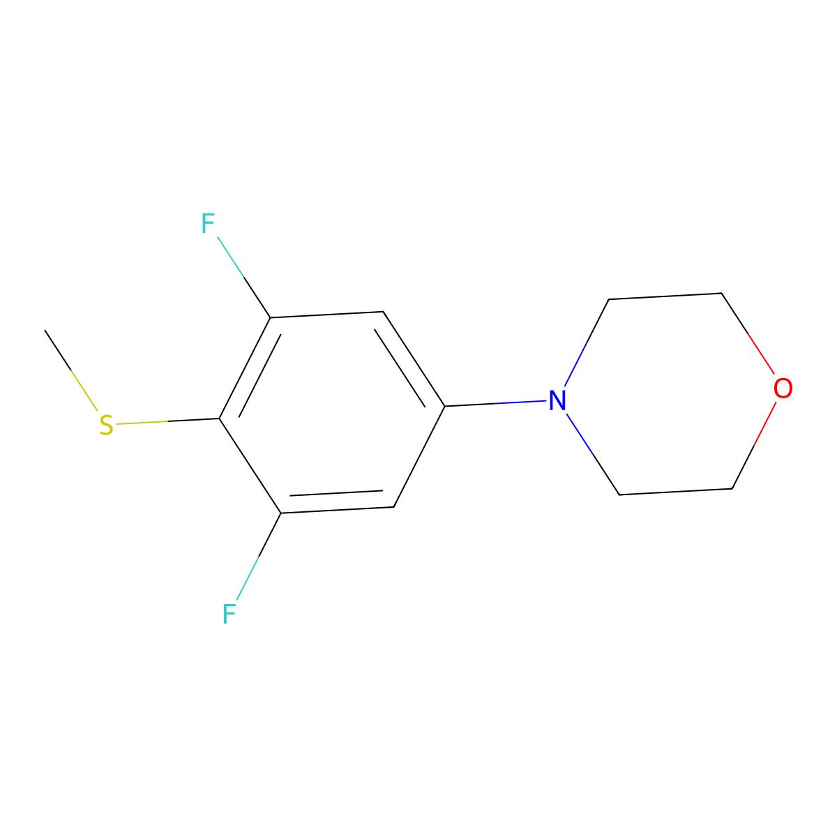 4-(3,5-Difluoro-4-(methylthio)phenyl)morpholine molecular structure, CAS 2901097-17-2