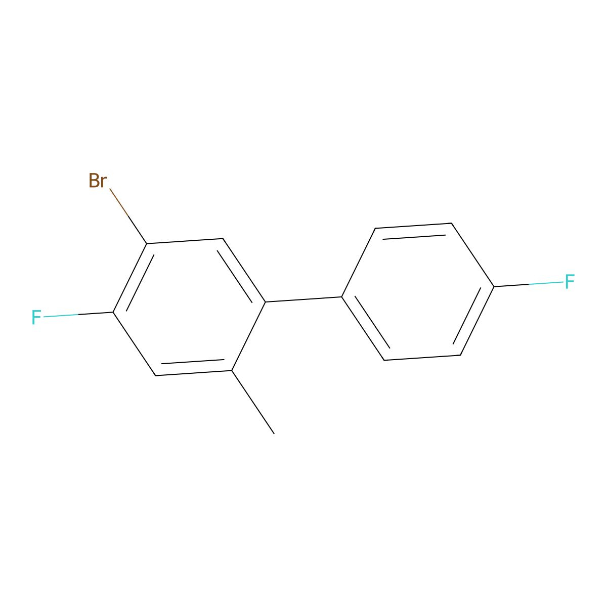 5-Bromo-4,4'-difluoro-2-methyl-1,1'-biphenyl molecular structure, CAS 2901097-18-3