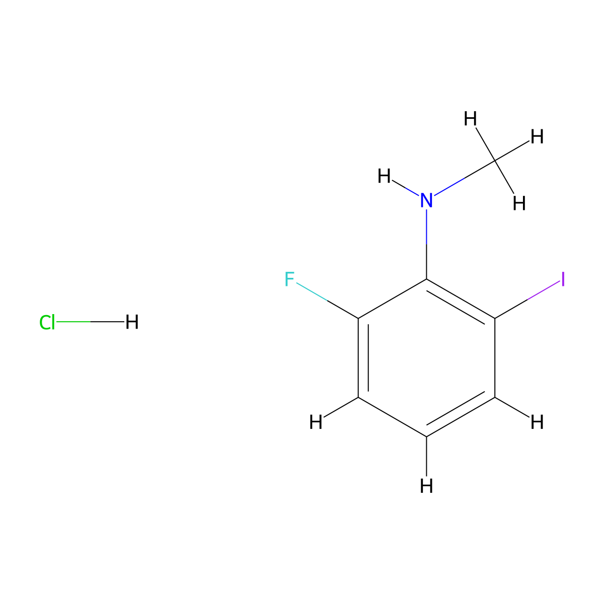 2-fluoro-6-iodo-N-methylaniline hydrochloride molecular structure, CAS 2901097-19-4