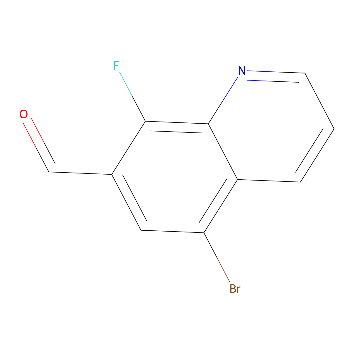 5-Bromo-8-fluoroquinoline-7-carbaldehyde molecular structure, CAS 2901097-21-8