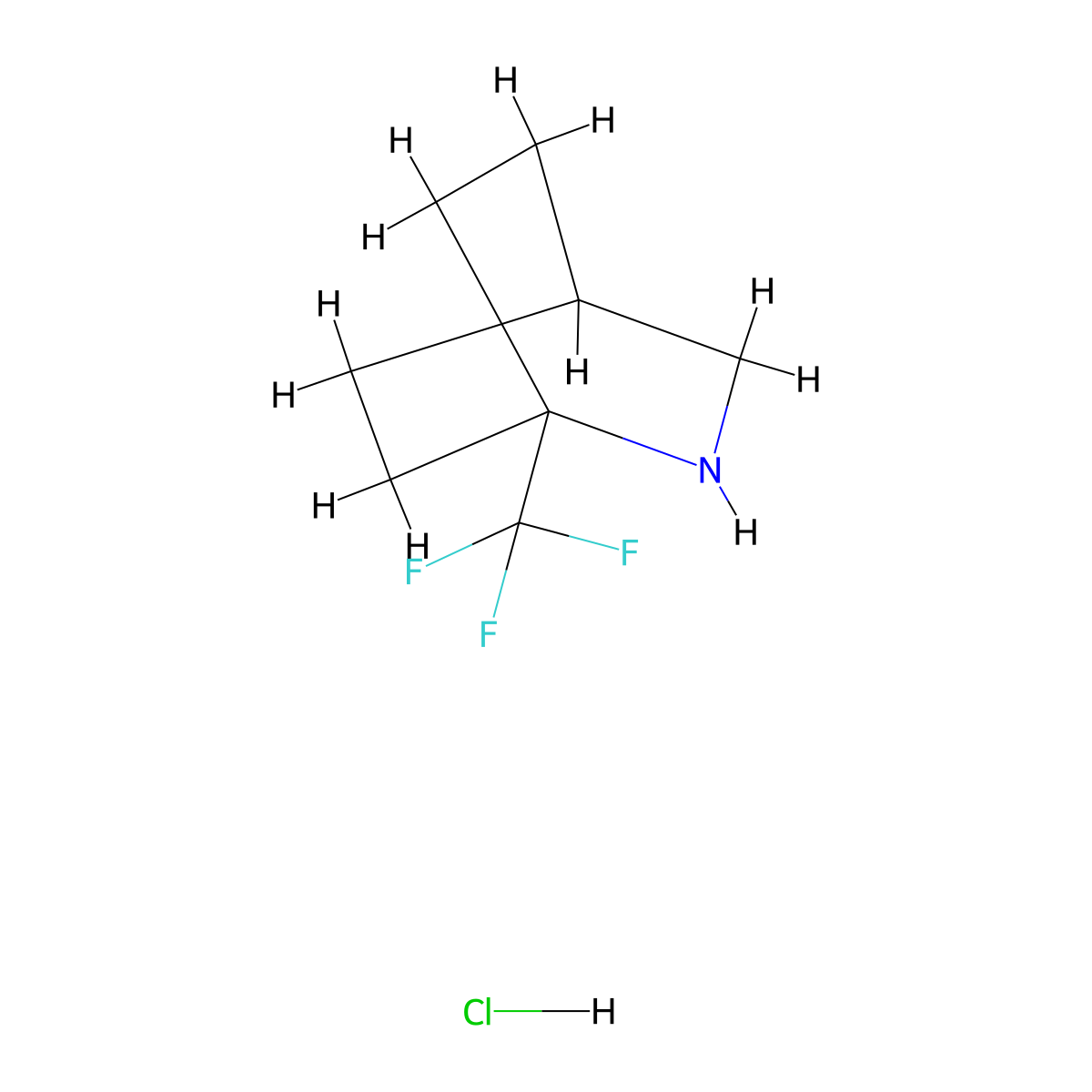 1-(Trifluoromethyl)-2-azabicyclo[2.2.2]octane hydrochloride molecular structure, CAS 2901097-24-1