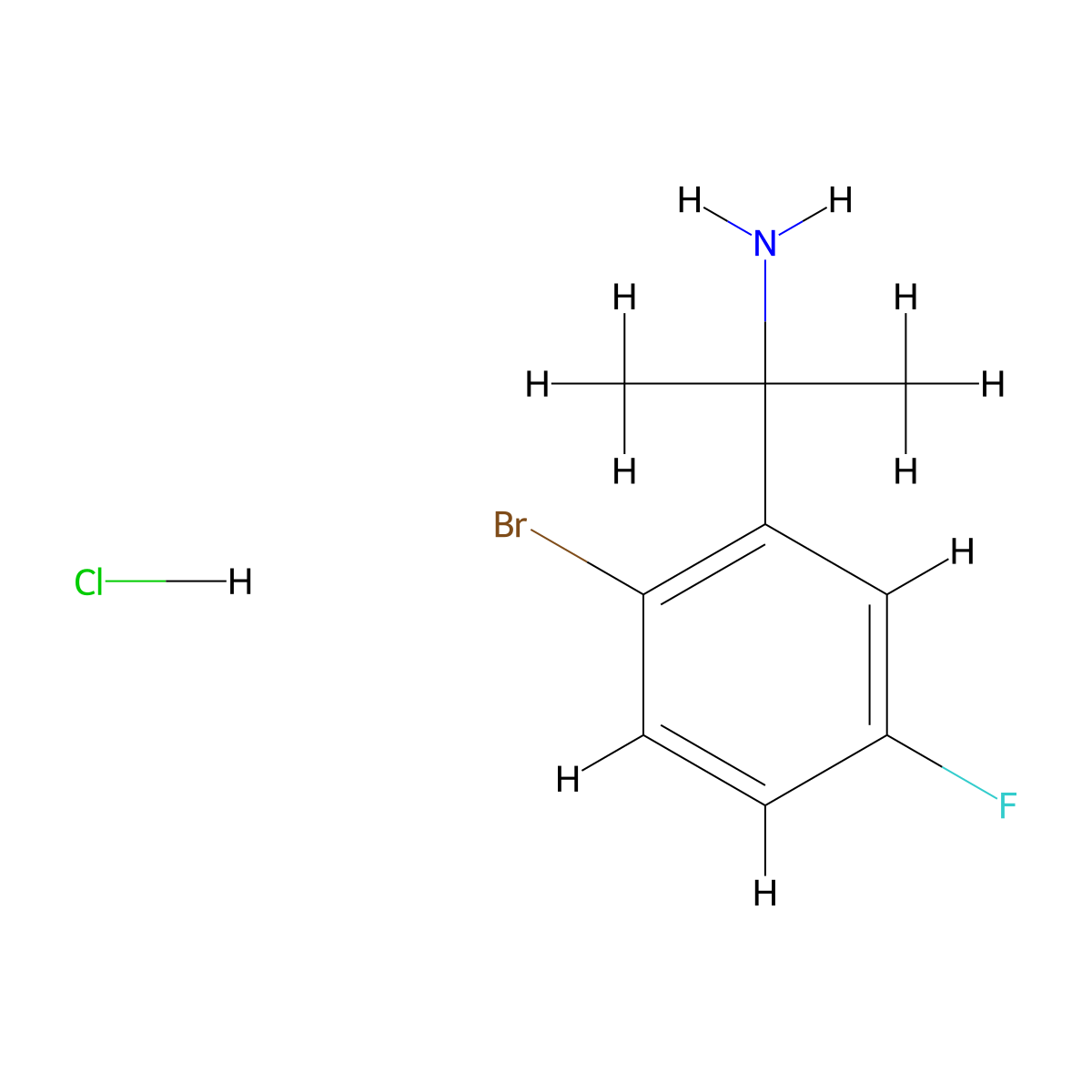 2-(2-Bromo-5-fluorophenyl)propan-2-amine hydrochloride molecular structure, CAS 2901097-28-5