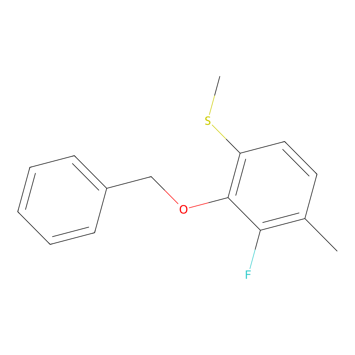 (2-(Benzyloxy)-3-fluoro-4-methylphenyl)(methyl)sulfane molecular structure, CAS 2901098-15-3
