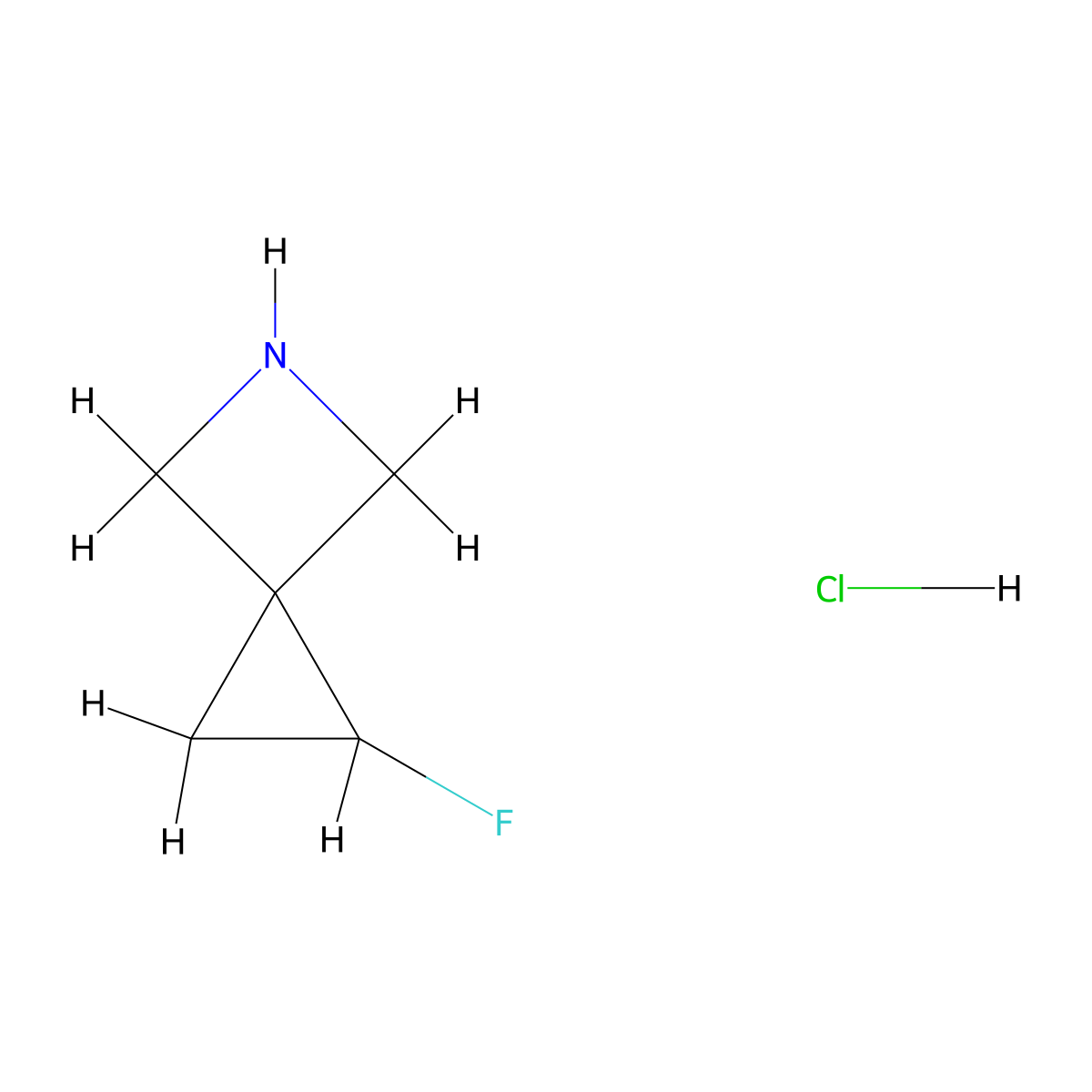 1-Fluoro-5-azaspiro[2.3]hexane hydrochloride molecular structure, CAS 2901098-18-6