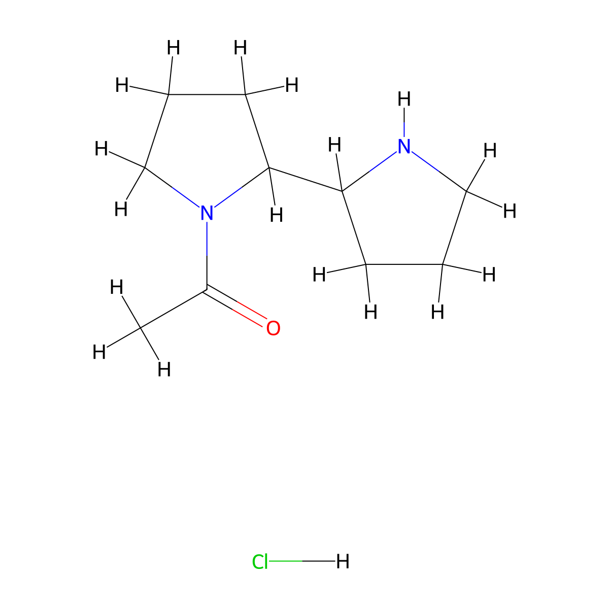 1-{[2,2'-Bipyrrolidin]-1-yl}ethan-1-one hydrochloride molecular structure, CAS 2901098-20-0