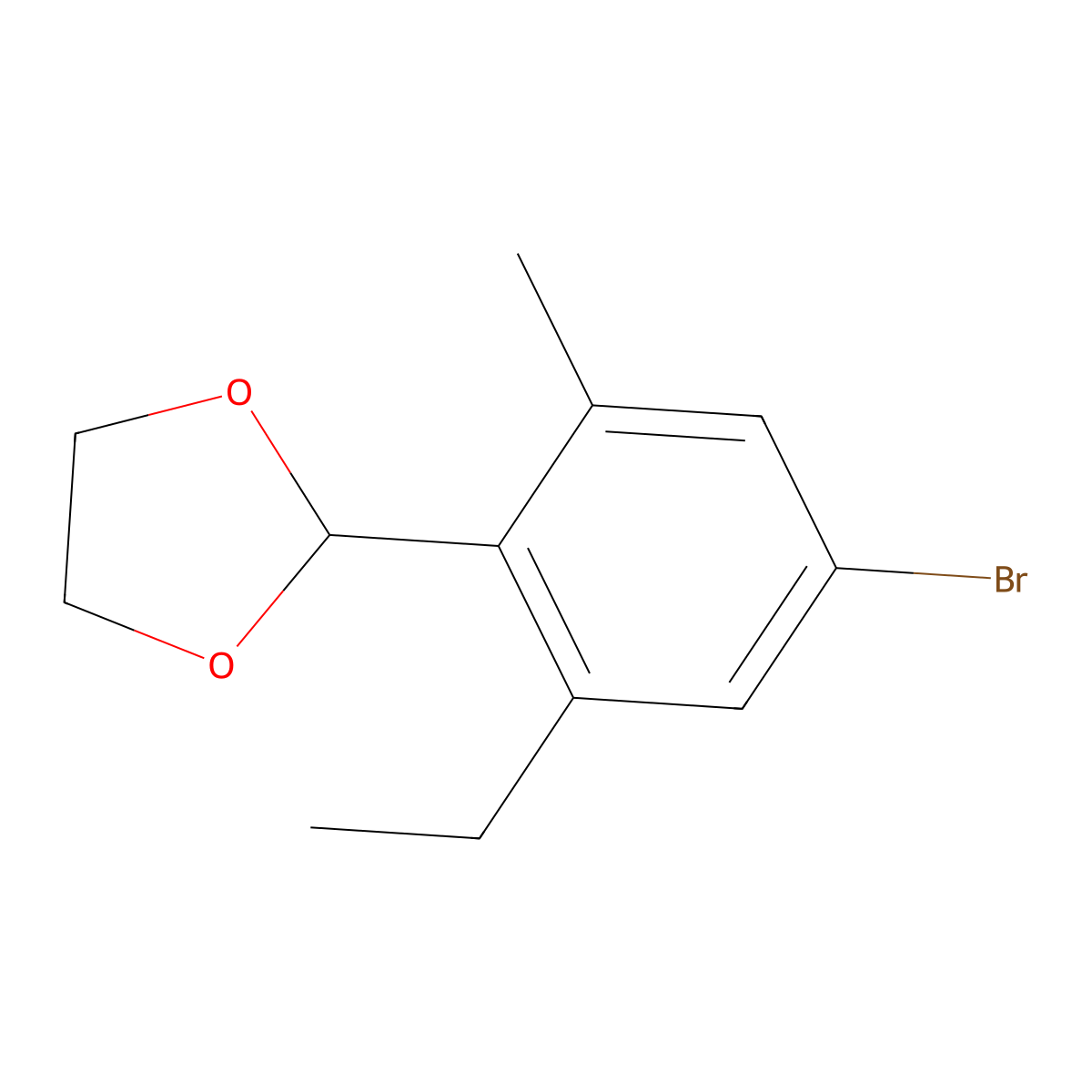 2-(4-Bromo-2-ethyl-6-methylphenyl)-1,3-dioxolane molecular structure, CAS 2901098-21-1