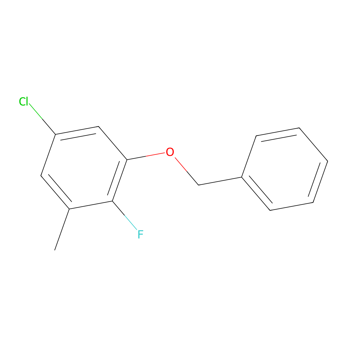 1-(Benzyloxy)-5-chloro-2-fluoro-3-methylbenzene molecular structure, CAS 2901098-22-2