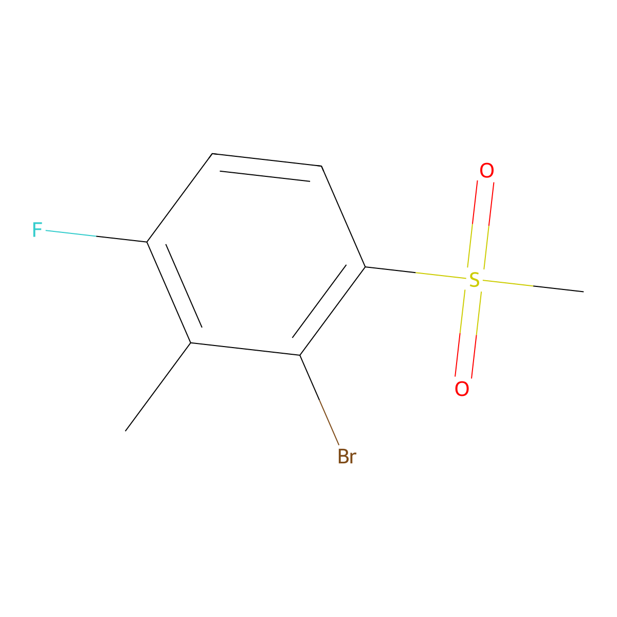 2-Bromo-4-fluoro-3-methyl-1-(methylsulfonyl)benZene molecular structure, CAS 2901098-24-4