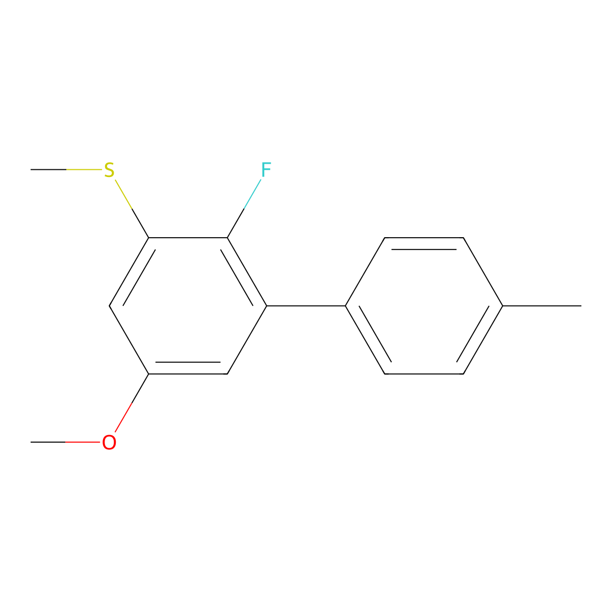 (2-Fluoro-5-methoxy-4'-methyl-[1,1'-biphenyl]-3-yl)(methyl)sulfane molecular structure, CAS 2901098-27-7