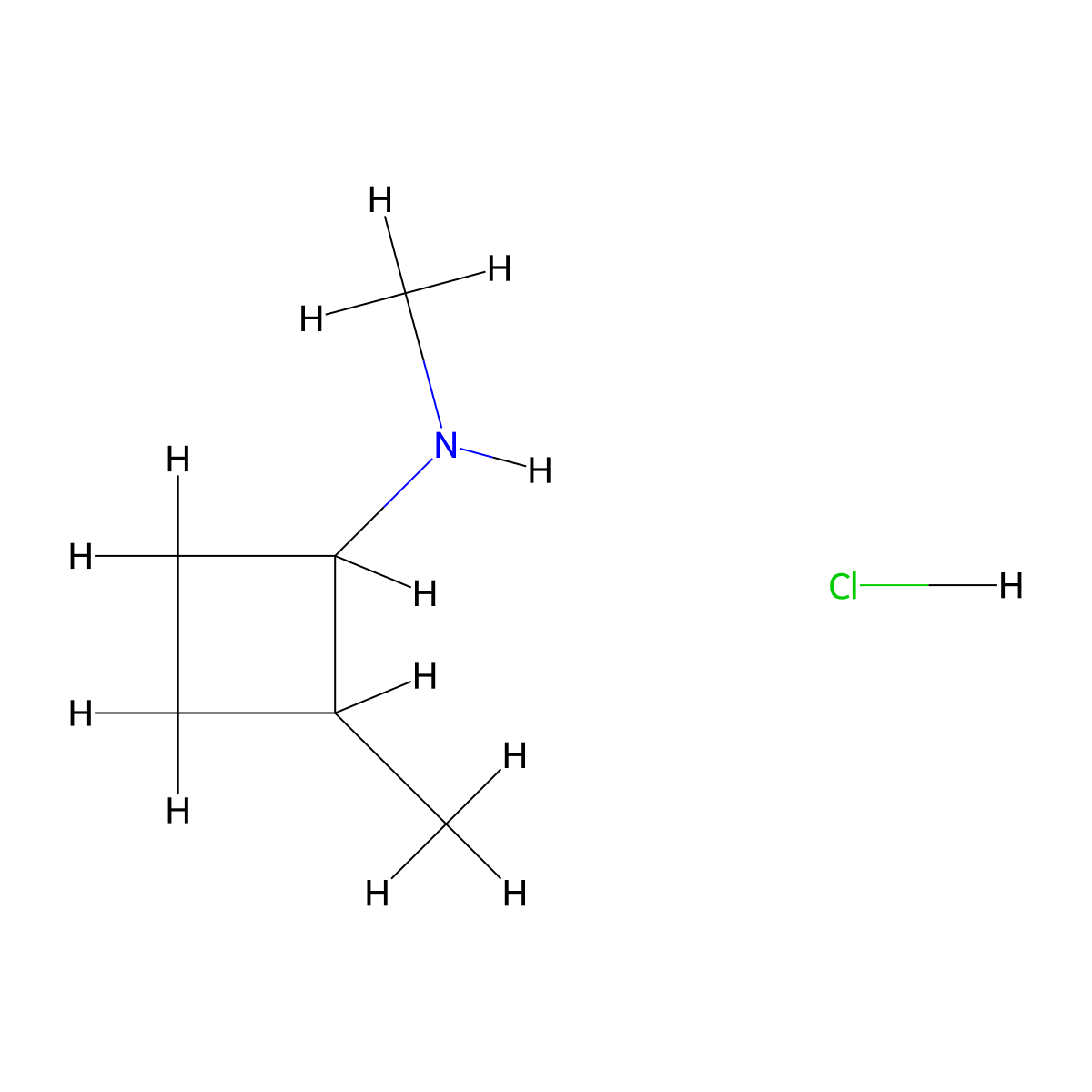 N,2-dimethylcyclobutan-1-amine hydrochloride molecular structure, CAS 2901098-31-3