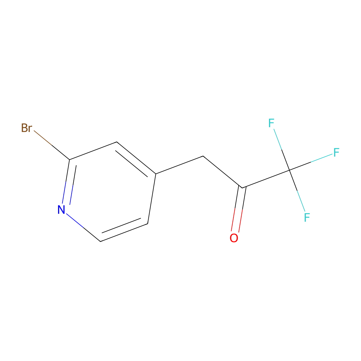3-(2-Bromopyridin-4-yl)-1,1,1-trifluoropropan-2-one molecular structure, CAS 2901098-34-6