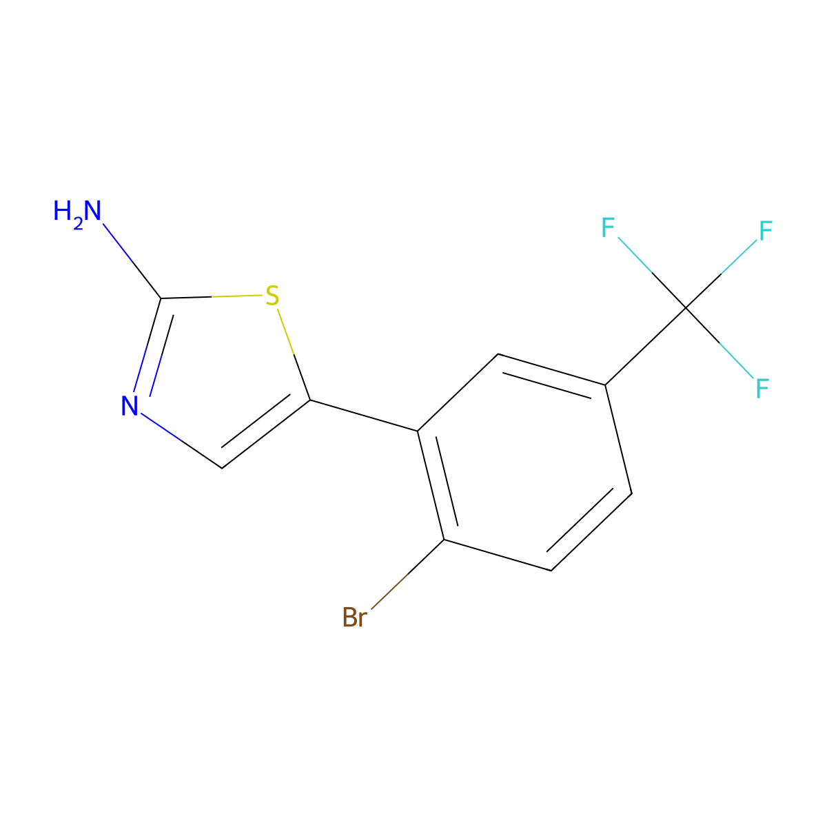 5-(2-Bromo-5-(trifluoromethyl)phenyl)thiaZol-2-amine molecular structure, CAS 2901098-38-0