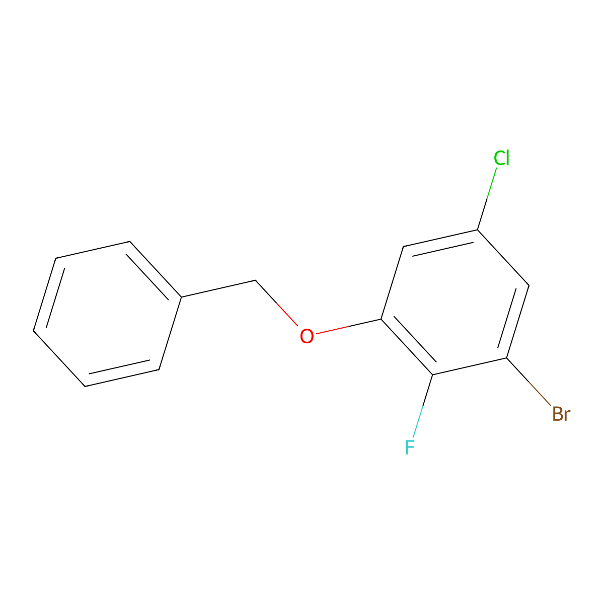1-(Benzyloxy)-3-bromo-5-chloro-2-fluorobenzene molecular structure, CAS 2901098-42-6