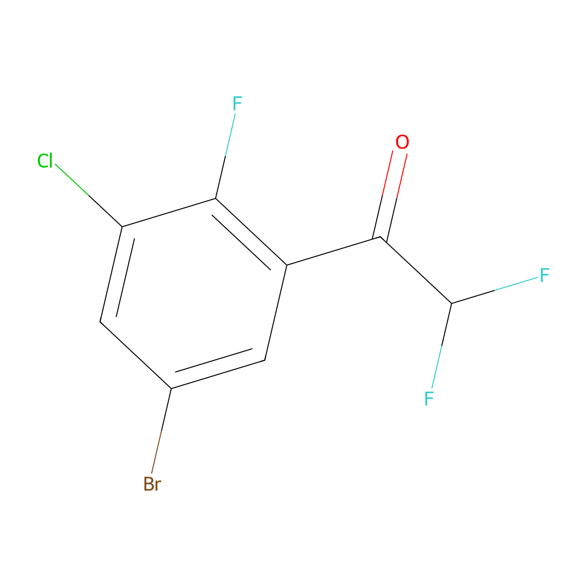 1-(5-Bromo-3-chloro-2-fluorophenyl)-2,2-difluoroethanone molecular structure, CAS 2901098-43-7