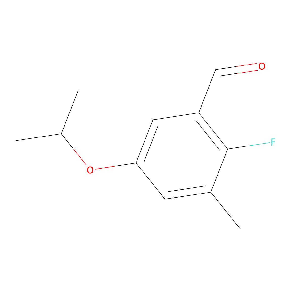 2-Fluoro-5-isopropoxy-3-methylbenzaldehyde molecular structure, CAS 2901098-45-9