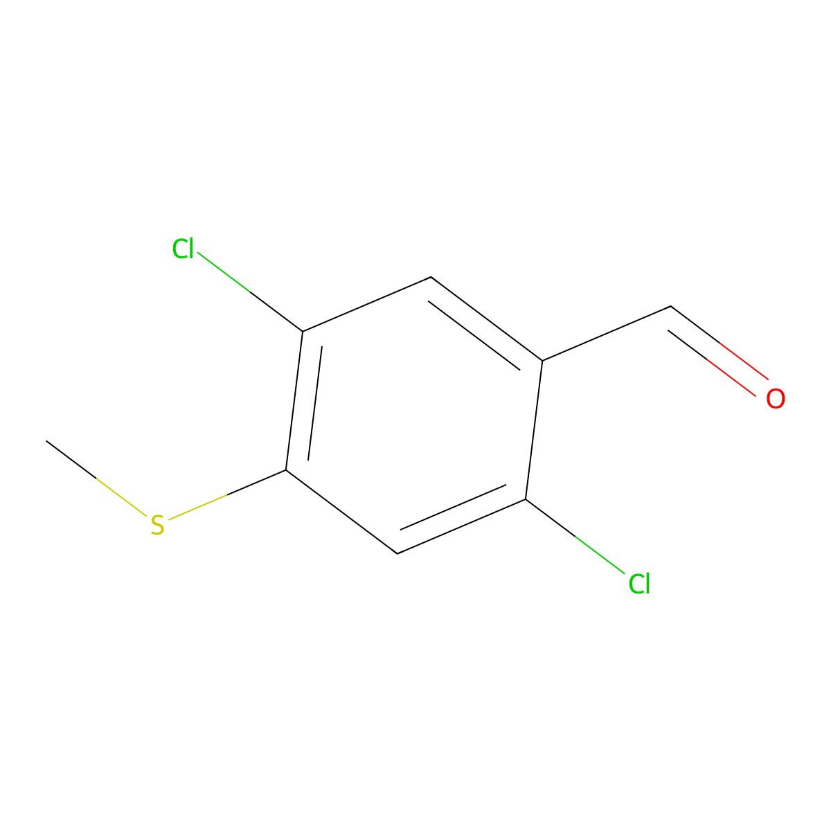 2,5-Dichloro-4-(methylthio)benZaldehyde molecular structure, CAS 2901098-48-2