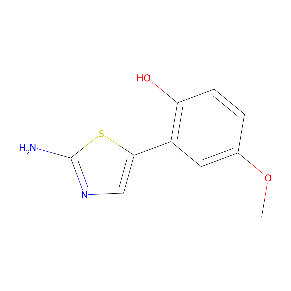2-(2-Aminothiazol-5-yl)-4-methoxyphenol molecular structure, CAS 2901098-49-3