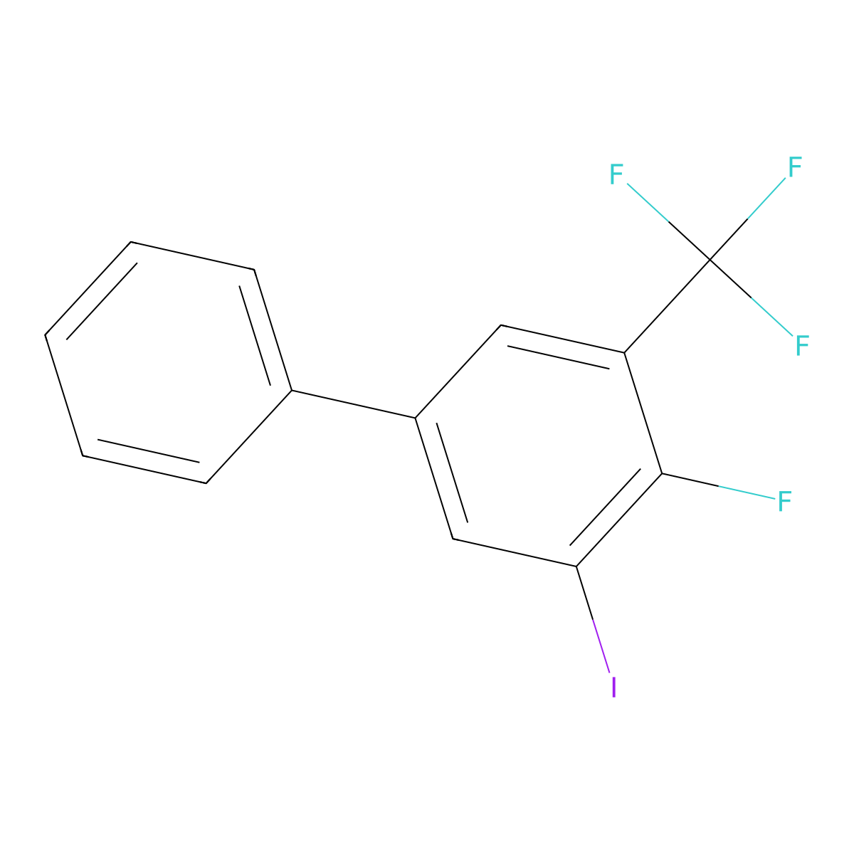 4-Fluoro-3-iodo-5-(trifluoromethyl)-1,1'-biphenyl molecular structure, CAS 2901098-52-8