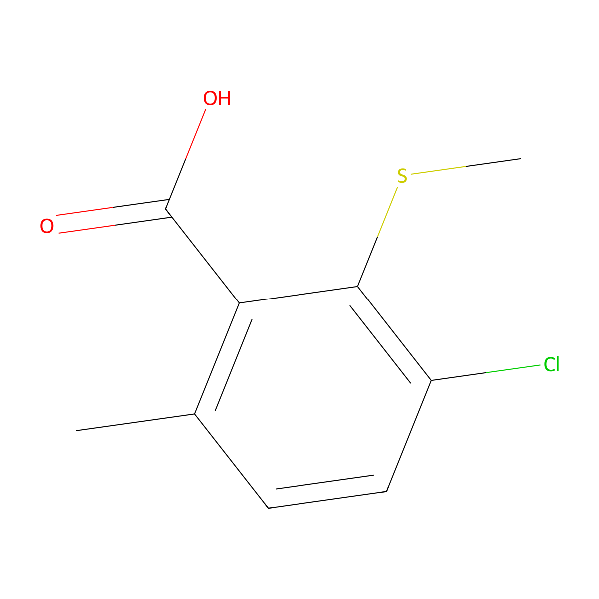 3-Chloro-6-methyl-2-(methylthio)benZoic acid molecular structure, CAS 2901098-57-3