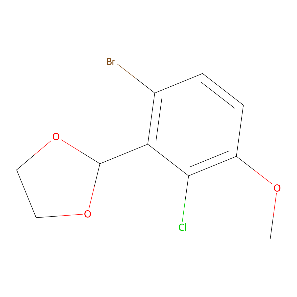 2-(6-Bromo-2-chloro-3-methoxyphenyl)-1,3-dioxolane molecular structure, CAS 2901098-59-5