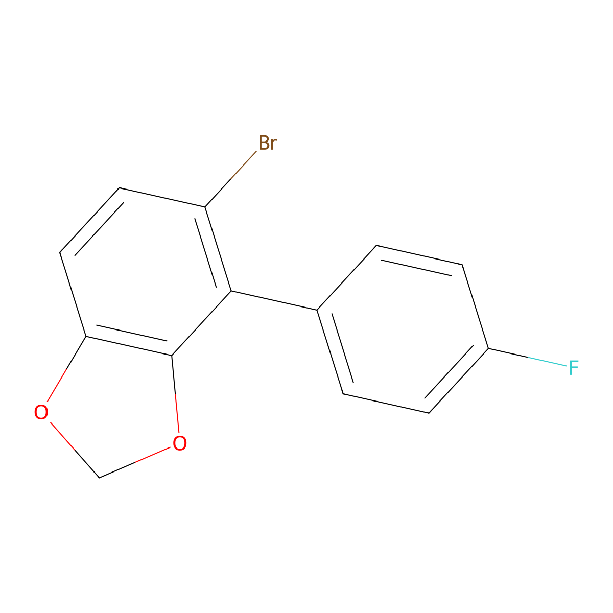5-Bromo-4-(4-fluorophenyl)benzo[d][1,3]dioxole molecular structure, CAS 2901098-60-8