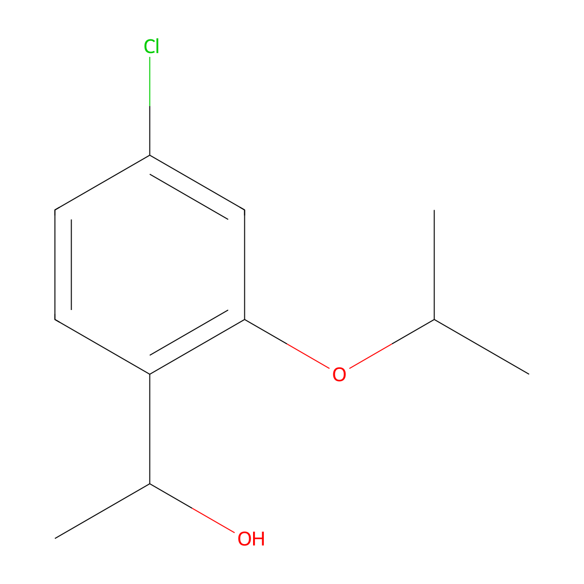1-(4-Chloro-2-isopropoxyphenyl)ethanol molecular structure, CAS 2901098-62-0
