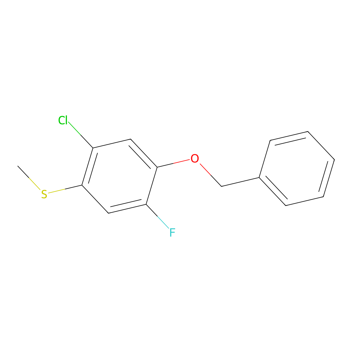 (4-(BenZyloxy)-2-chloro-5-fluorophenyl)(methyl)sulfane molecular structure, CAS 2901098-65-3