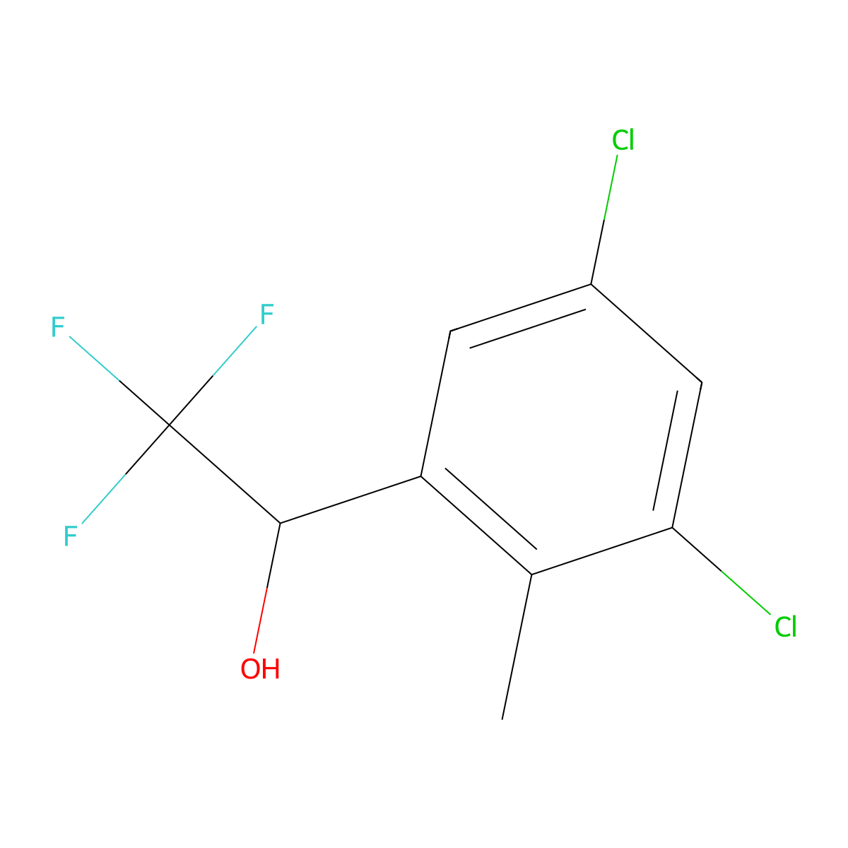 1-(3,5-Dichloro-2-methylphenyl)-2,2,2-trifluoroethanol molecular structure, CAS 2901098-69-7