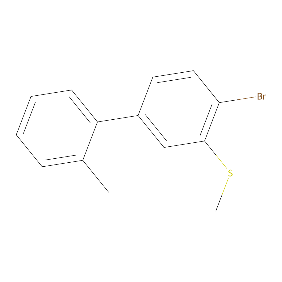 (4-Bromo-2'-methyl-[1,1'-biphenyl]-3-yl)(methyl)sulfane molecular structure, CAS 2901098-77-7