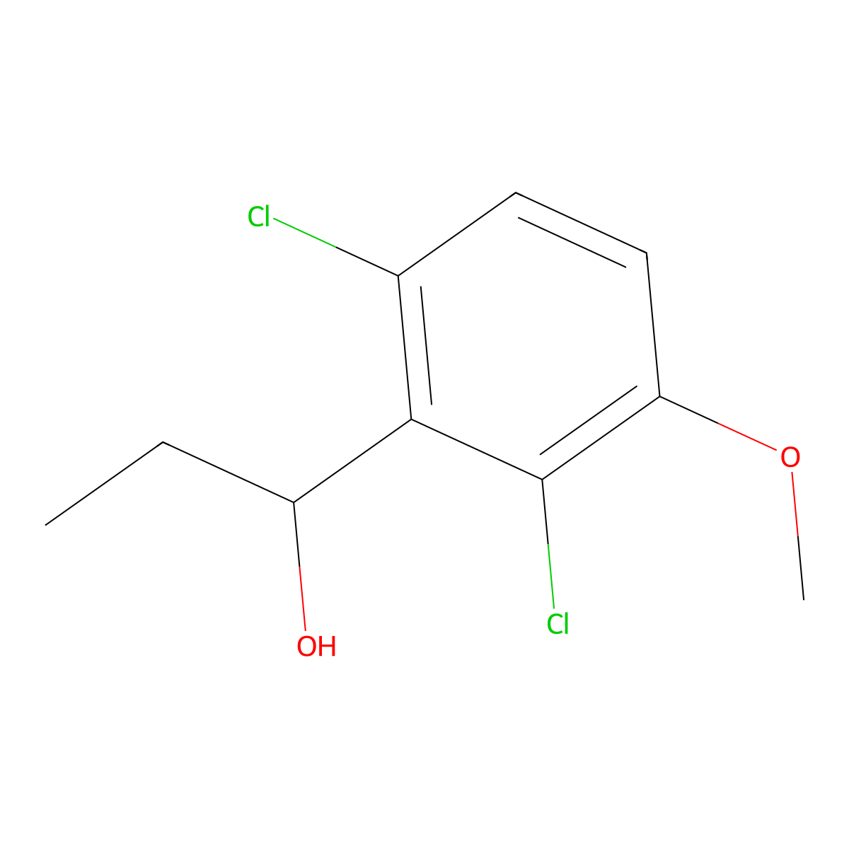 1-(2,6-Dichloro-3-methoxyphenyl)propan-1-ol molecular structure, CAS 2901098-78-8