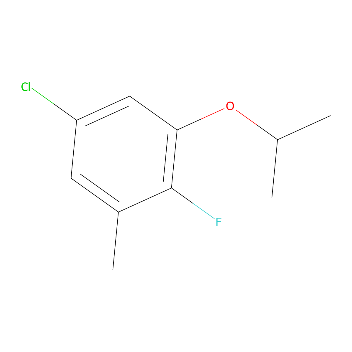5-Chloro-2-fluoro-1-isopropoxy-3-methylbenzene molecular structure, CAS 2901098-79-9