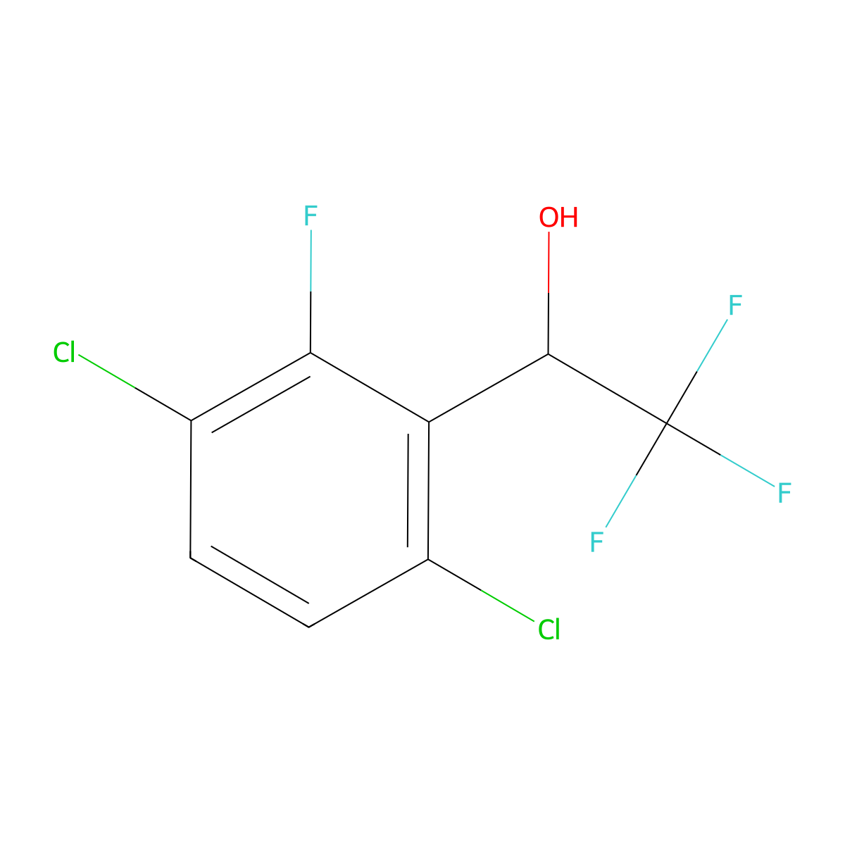 1-(3,6-Dichloro-2-fluorophenyl)-2,2,2-trifluoroethanol molecular structure, CAS 2901098-83-5