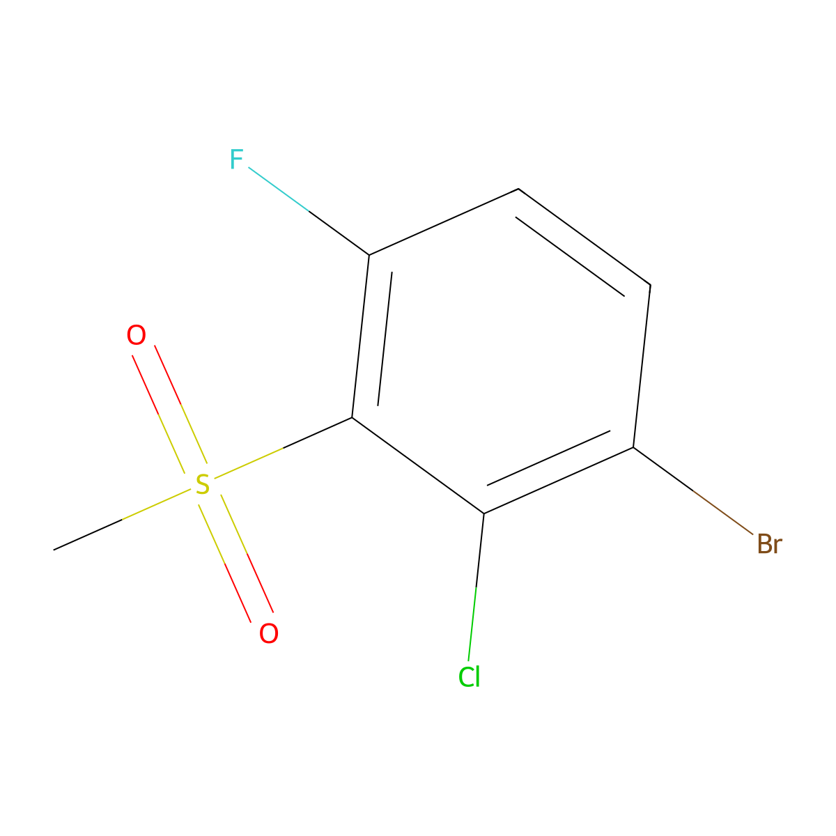 1-Bromo-2-chloro-4-fluoro-3-(methylsulfonyl)benzene molecular structure, CAS 2901098-84-6