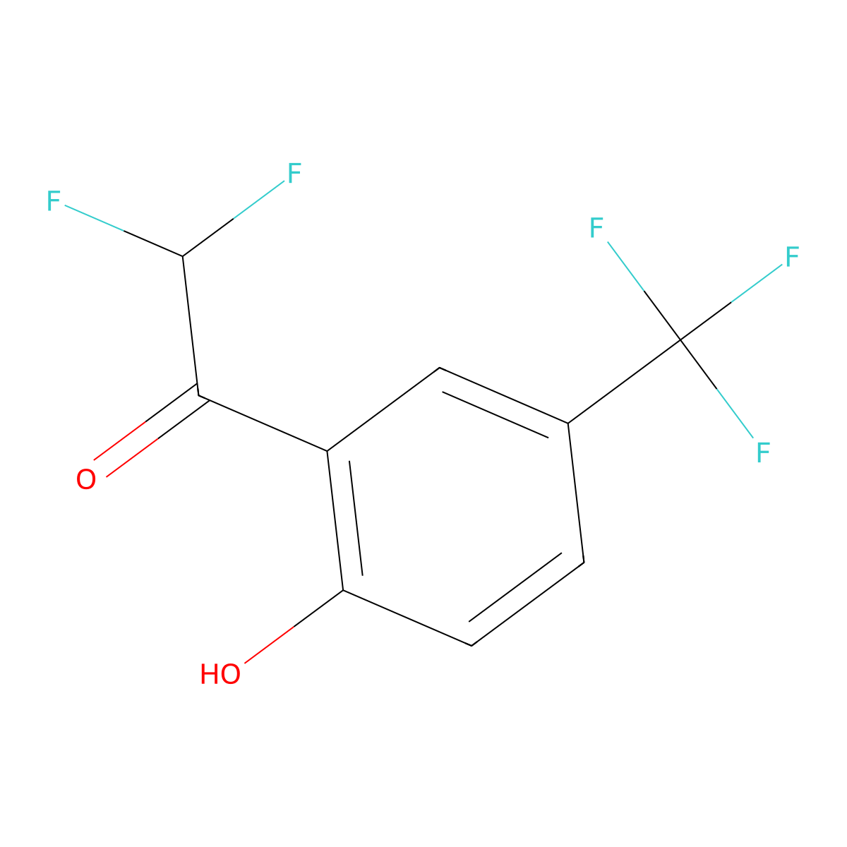 2,2-Difluoro-1-(2-hydroxy-5-(trifluoromethyl)phenyl)ethanone molecular structure, CAS 2901098-86-8