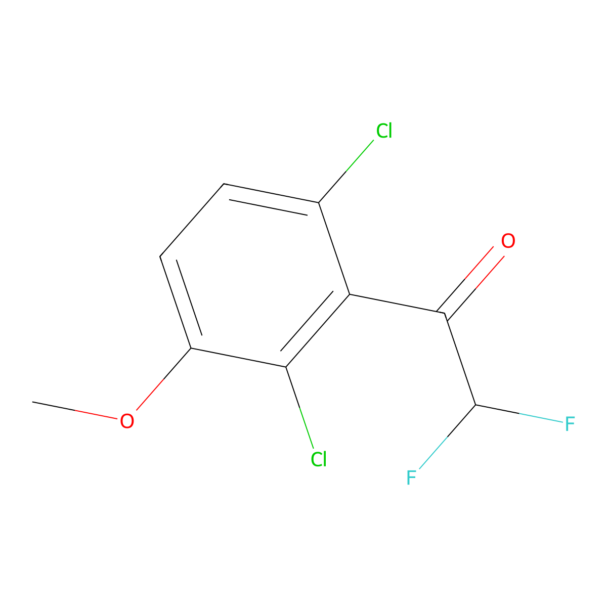 1-(2,6-Dichloro-3-methoxyphenyl)-2,2-difluoroethanone molecular structure, CAS 2901098-87-9