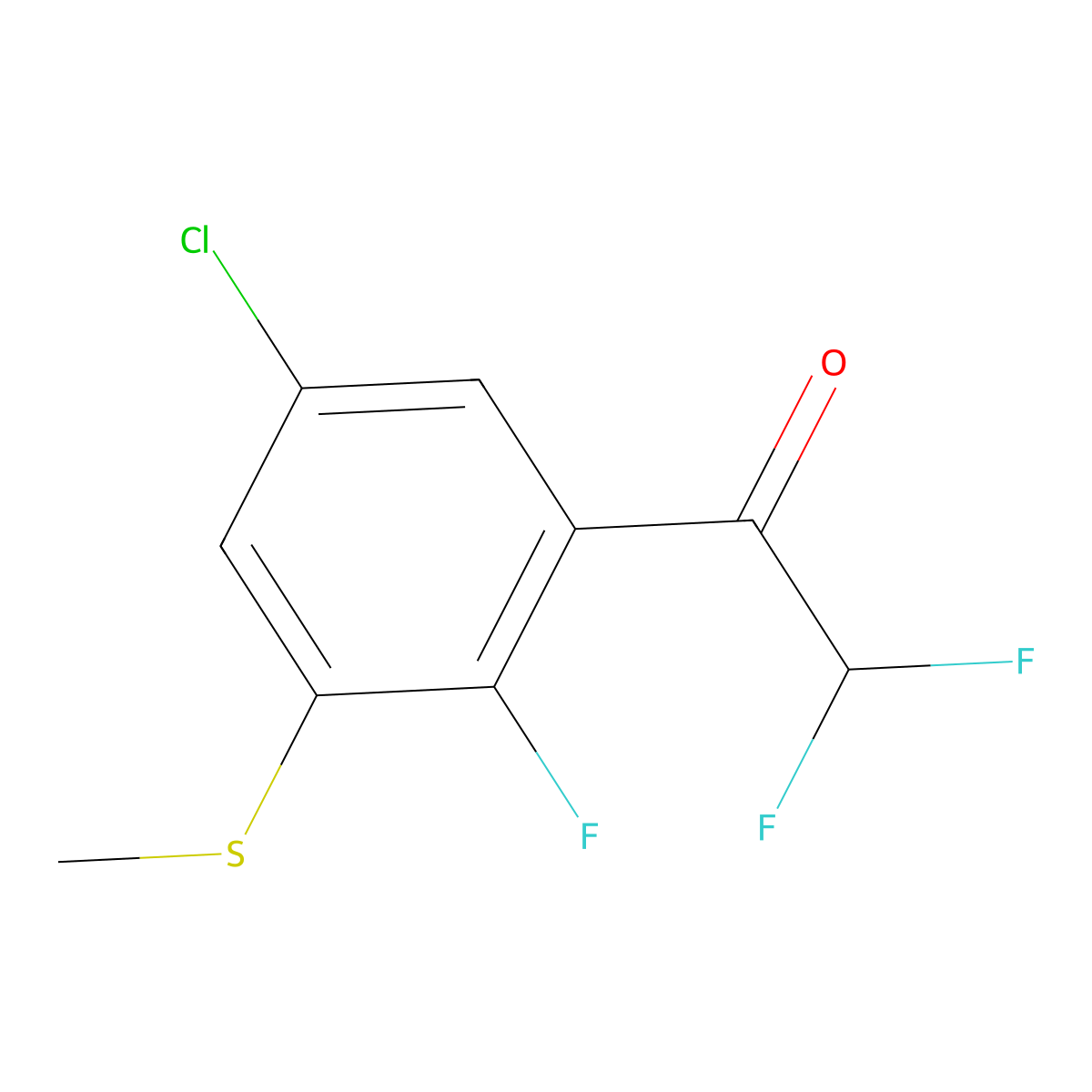 1-(5-Chloro-2-fluoro-3-(methylthio)phenyl)-2,2-difluoroethanone molecular structure, CAS 2901098-93-7