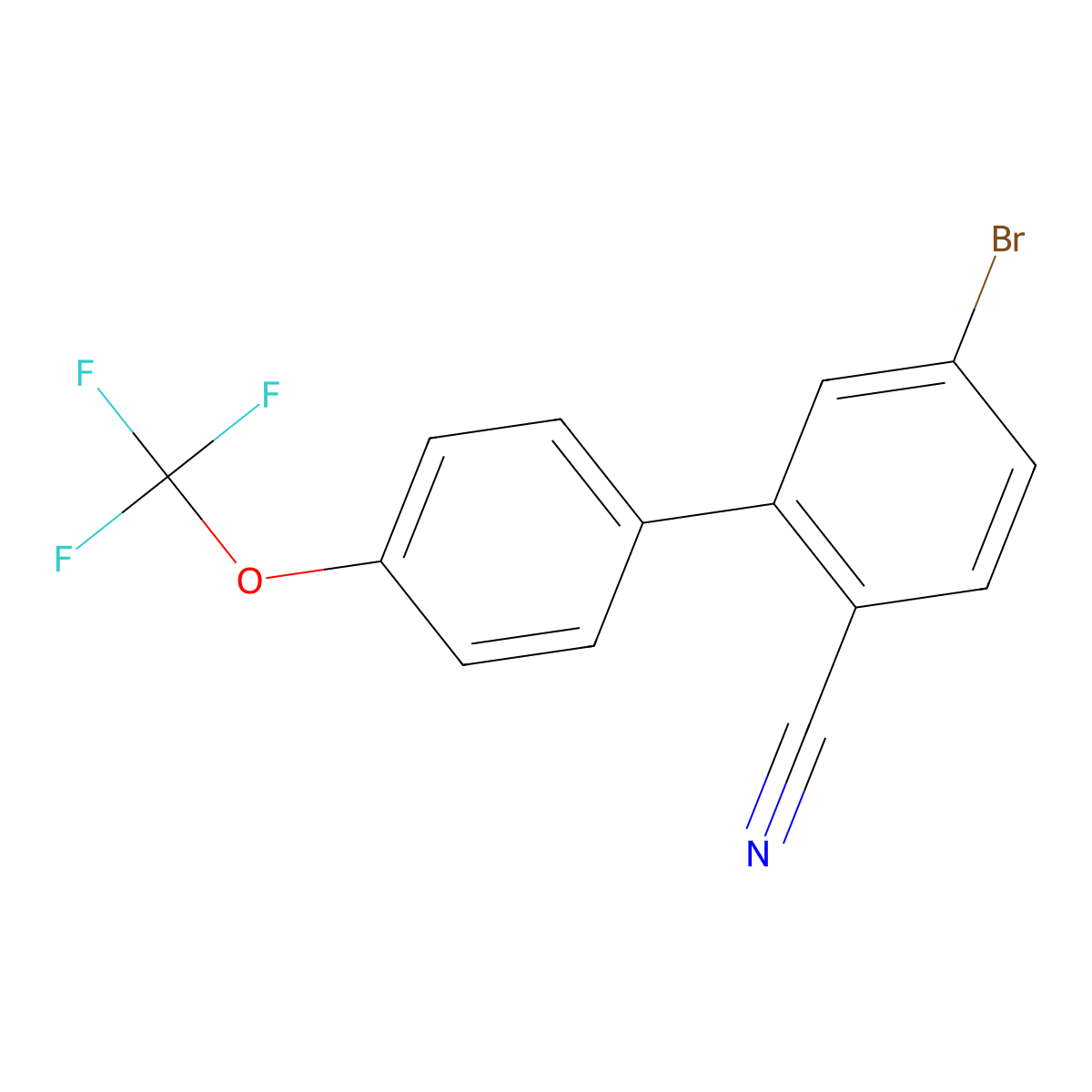 5-Bromo-4'-(trifluoromethoxy)-[1,1'-biphenyl]-2-carbonitrile molecular structure, CAS 2901098-94-8
