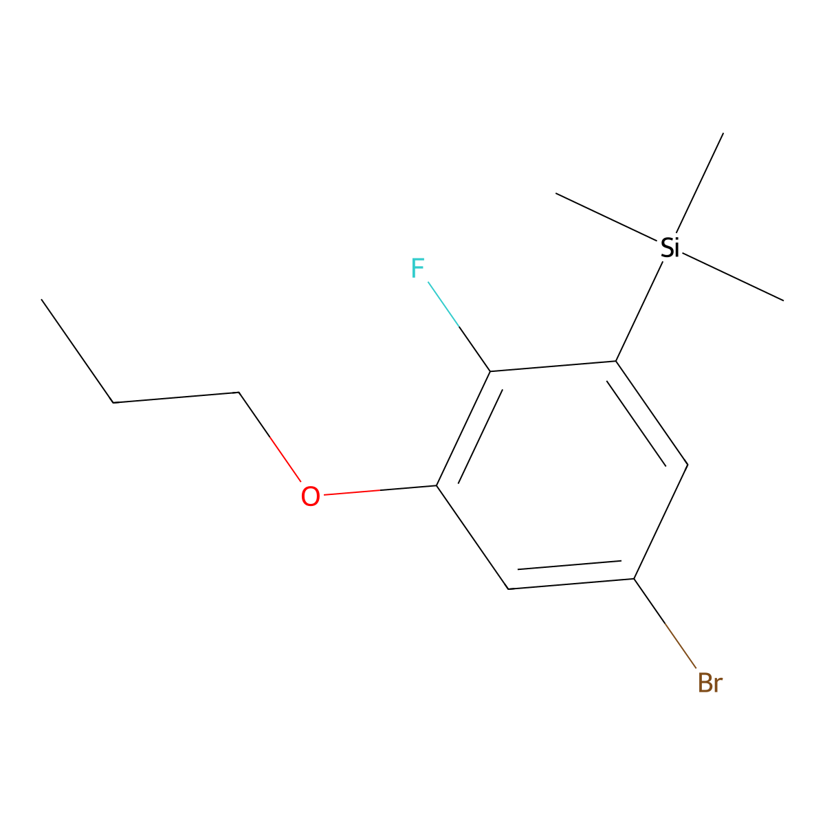 (5-Bromo-2-fluoro-3-propoxyphenyl)trimethylsilane molecular structure, CAS 2901098-96-0