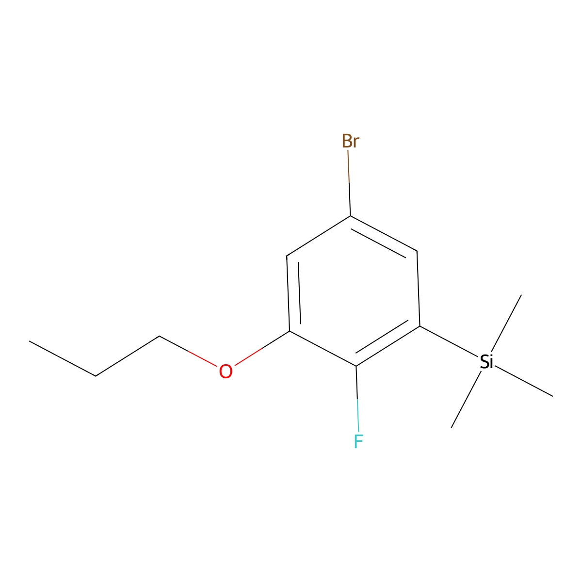 (5-Bromo-2-fluoro-3-propoxyphenyl)trimethylsilane molecular structure, CAS 2901098-96-0