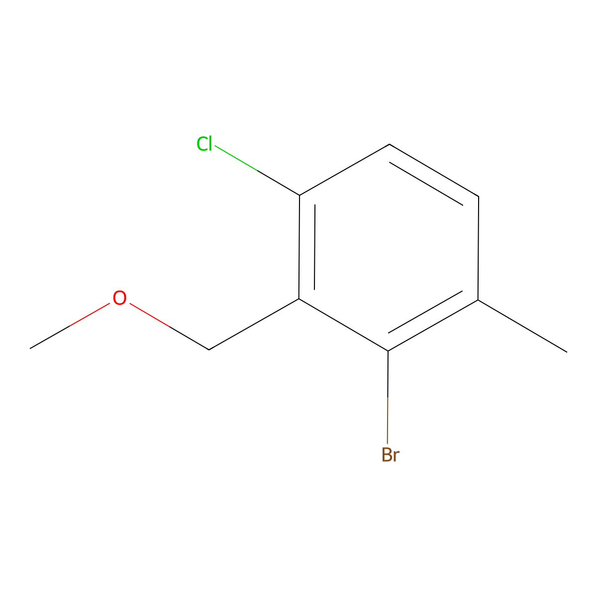 2-Bromo-4-chloro-3-(methoxymethyl)-1-methylbenZene molecular structure, CAS 2901098-97-1
