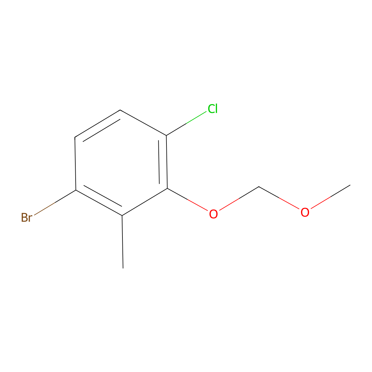 1-Bromo-4-chloro-3-(methoxymethoxy)-2-methylbenZene molecular structure, CAS 2901098-99-3