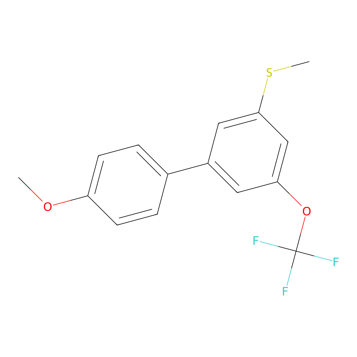 (4'-Methoxy-5-(trifluoromethoxy)-[1,1'-biphenyl]-3-yl)(methyl)sulfane molecular structure, CAS 2901099-00-9