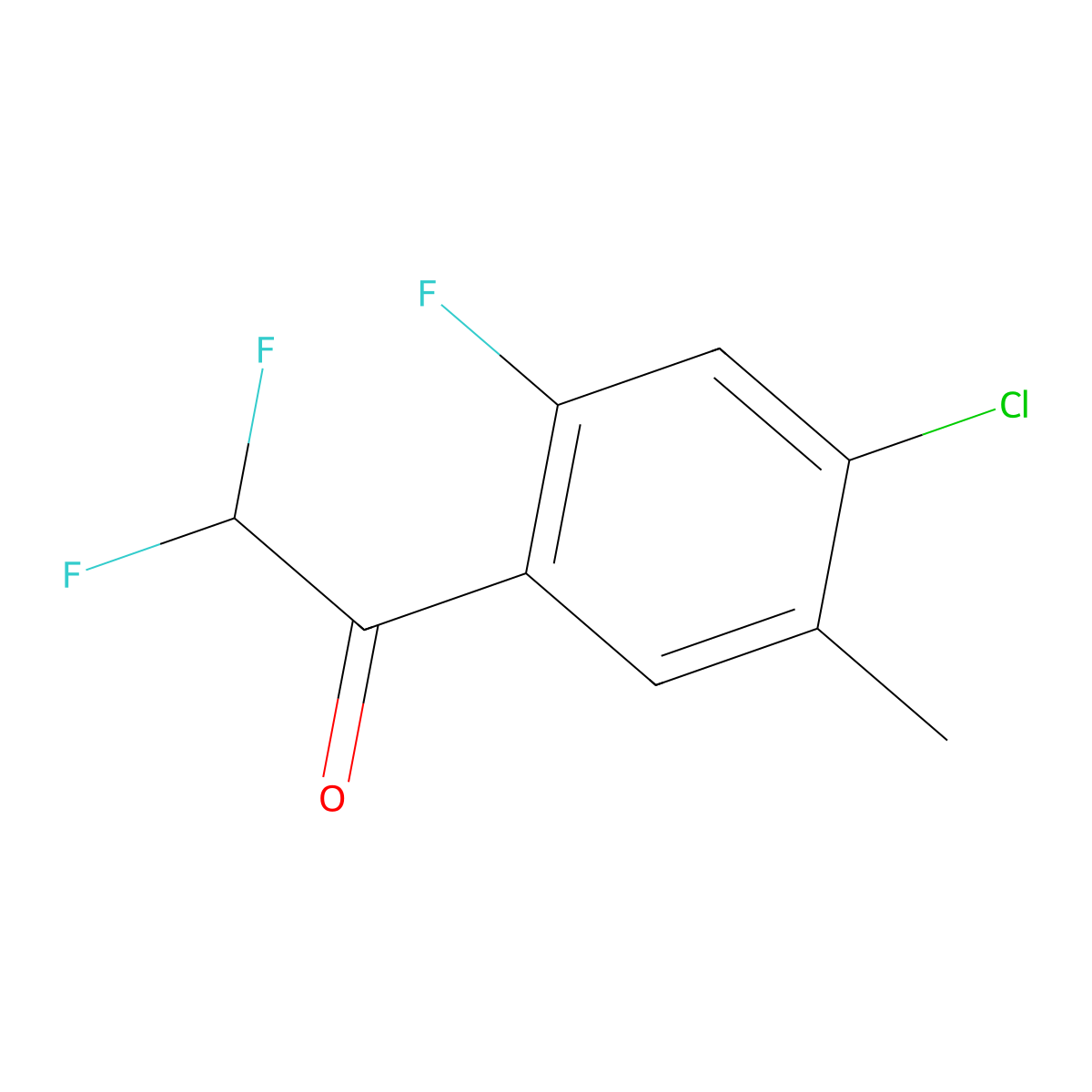 1-(4-Chloro-2-fluoro-5-methylphenyl)-2,2-difluoroethanone molecular structure, CAS 2901099-02-1