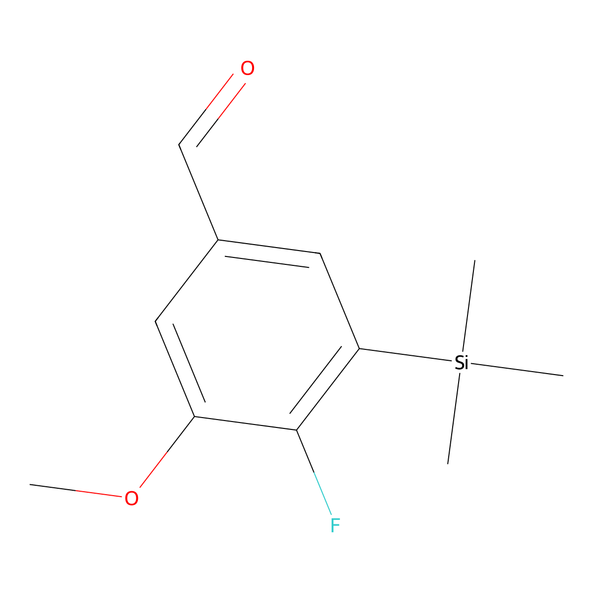 4-Fluoro-3-methoxy-5-(trimethylsilyl)benZaldehyde molecular structure, CAS 2901099-03-2