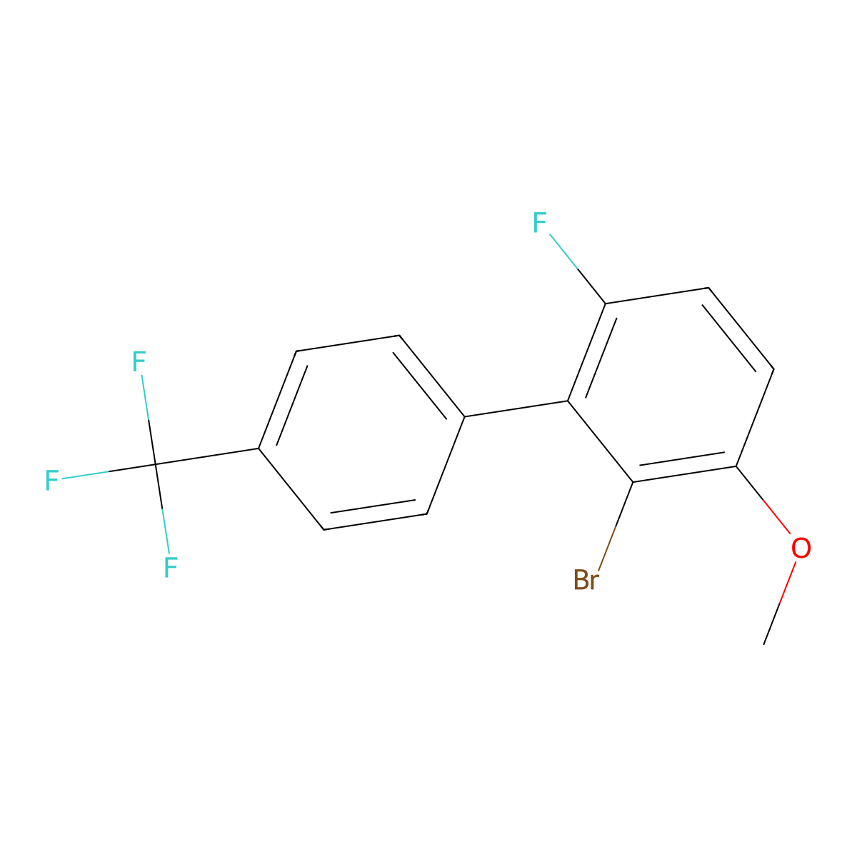2-Bromo-6-fluoro-3-methoxy-4'-(trifluoromethyl)-1,1'-biphenyl molecular structure, CAS 2901099-04-3